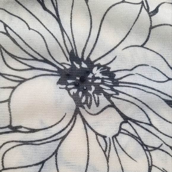 Vintage The Limited Sheer Floral Mesh Embellished Top, Lined, Size S - Picture 6 of 12